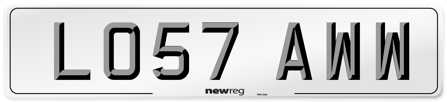 LO57 AWW Number Plate from New Reg